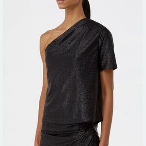 NWT Gauge81 Tartu Lurex top in metallic black